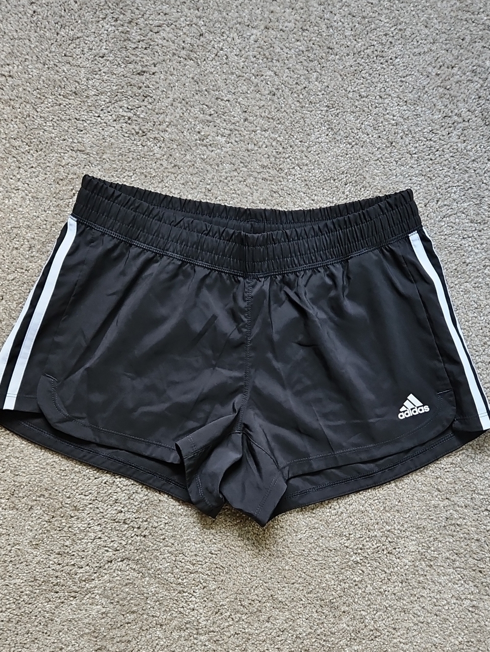 Adidas Pacer 3S AeroReady Black and White Athletic Shorts Size Small